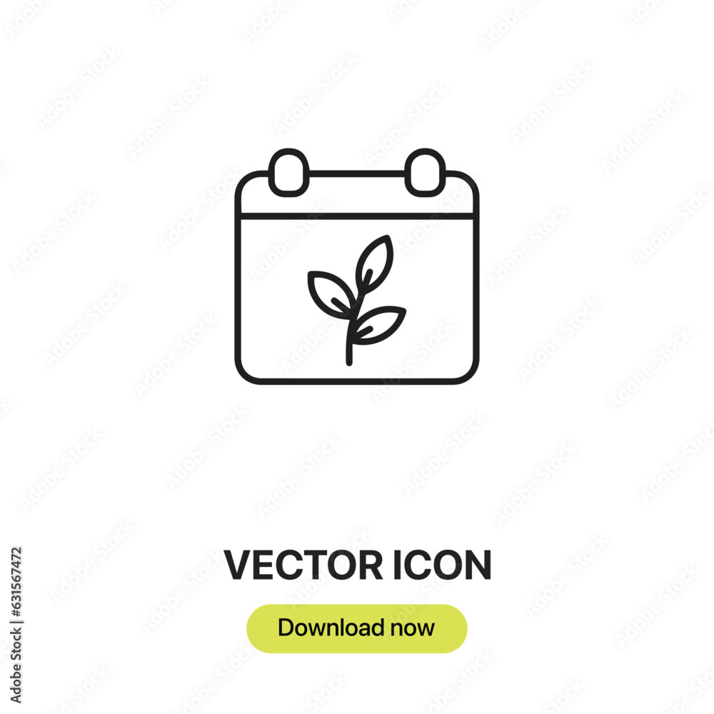 Poster calendar icon vector. linear-style sign for mobile concept and web design.calendar symbol illustrati