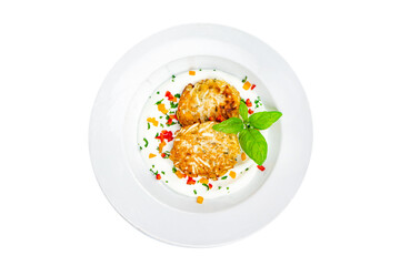 hash browns potato cutlet draniki vegetable food meal food snack on the table copy space food background rustic top view