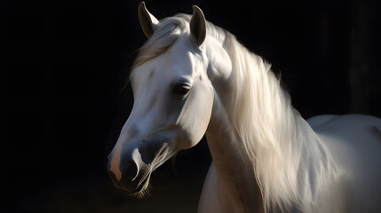 Obraz na płótnie Canvas horse animal white head farm portrait equine