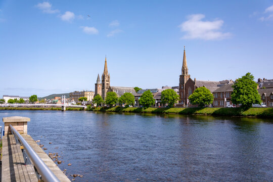 Beautiful cityscape of Inverness by the river