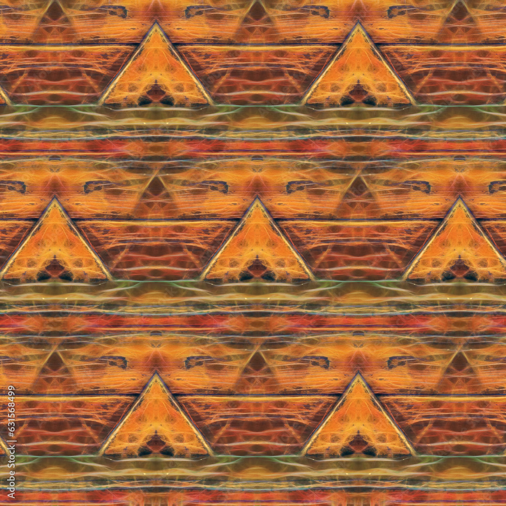 Poster repeating rust and copper patterns and design