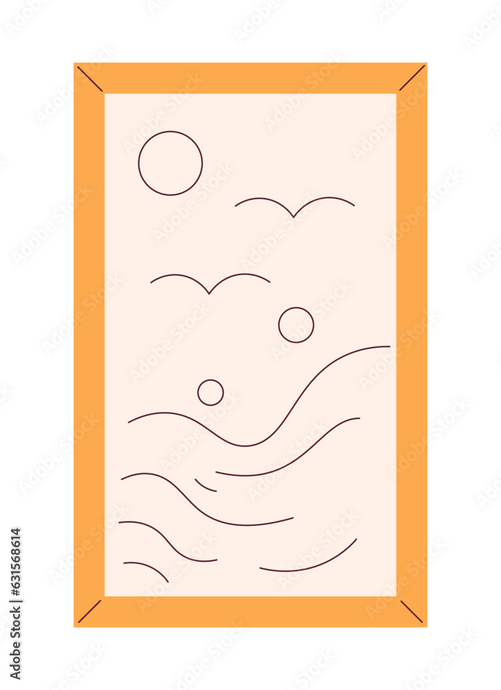 Aufkleber rectangular picture in frame semi flat colour vector object. editable cartoon clip art icon on white