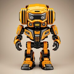A rendered toy robot android that is playful, cute, and happy. (Generative AI)