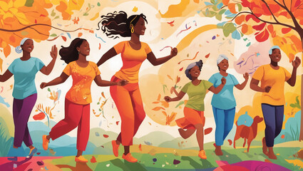 Obraz na płótnie Canvas Embracing Health Through Joyful Living