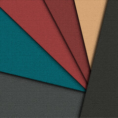 Fototapeta premium Abstract template material design with leather texture strips ,creative concept layout with style grunge , vector fabrick design with multiple colour and geomjatric stripes with textile art and fabric