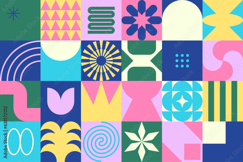 Sticker abstract background with geometric and colorful shapes. trendy geometric pattern. flat vector illust
