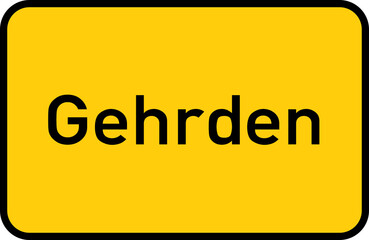 City sign of Gehrden - Ortsschild von Gehrden