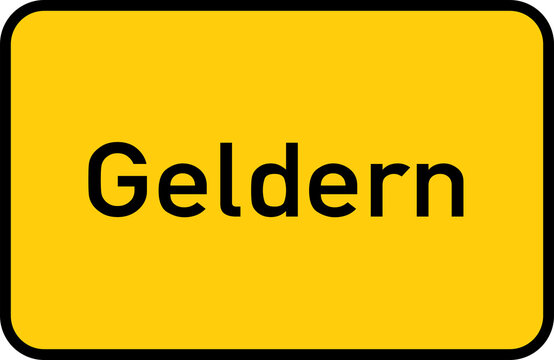 City sign of Geldern - Ortsschild von Geldern