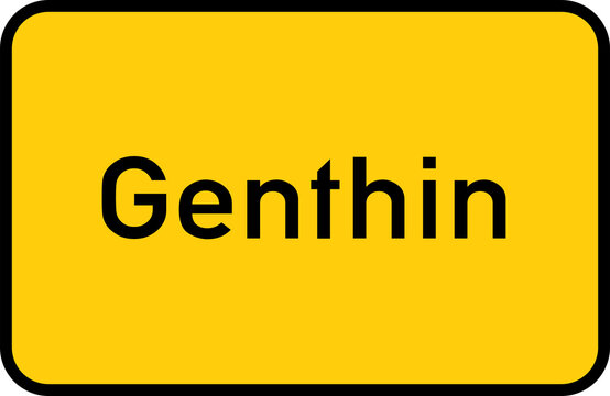 City sign of Genthin - Ortsschild von Genthin
