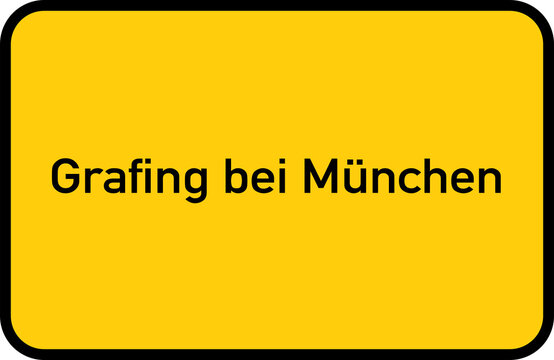 City sign of Grafing bei M&uuml;nchen - Ortsschild von Grafing bei M&uuml;nchen