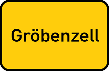 City sign of Gröbenzell - Ortsschild von Gröbenzell