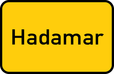 City sign of Hadamar - Ortsschild von Hadamar