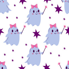 halloween pattern with ghost spirit vector illustration.2