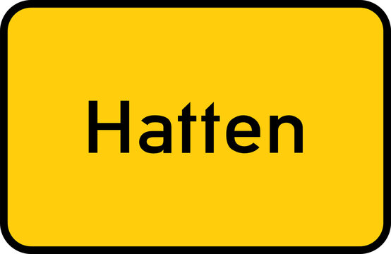 City sign of Hatten - Ortsschild von Hatten
