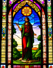 Fototapeta premium stained glass in church