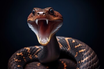 Surprised snake with open mouth. - Powered by Adobe