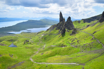 Old Man of Storr landscape, Isle of Skye landmark, Scotland