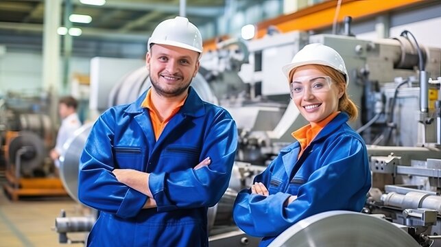 Engineer team for maintenance in industry factory