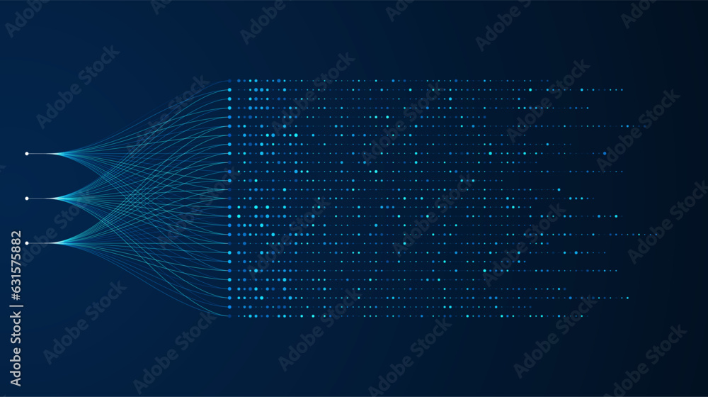 Poster big data visualization. social network, financial analysis of complex databases. data mining. vector