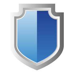 Blue shield protection sign on white background