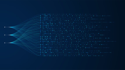 Big data visualization. Social network, financial analysis of complex databases. Data mining. Vector technology background. Information analytics concept.