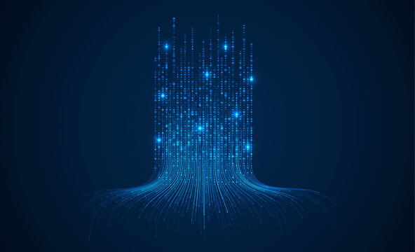 Technology background. Big data visualization concept. Information artificial neural network