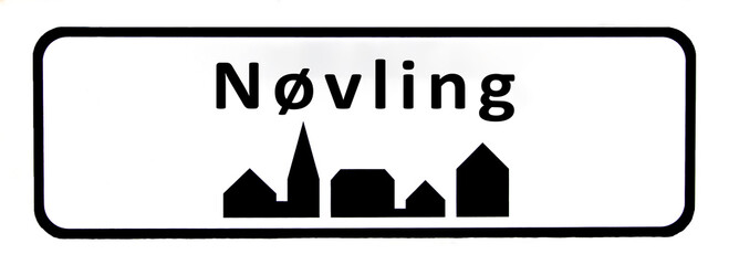 City sign of Nøvling - Nøvling Byskilt