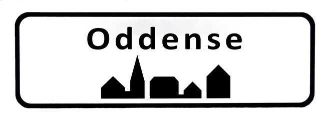 City sign of Oddense - Oddense Byskilt