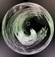 abstract background with spiral, drops and circles for space topics.