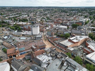 Obraz premium Chelmsford city centre Essex UK Aerial drone view