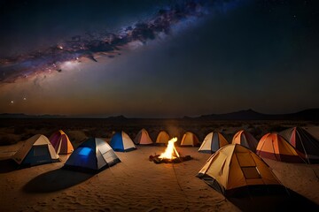 Fototapeta na wymiar tent in the night
