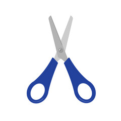 Open scissors flat illustration isolated on white background