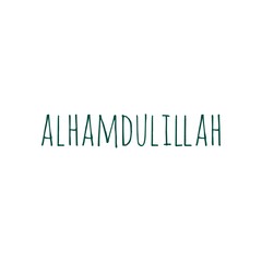 Alhamdulillah with green letters