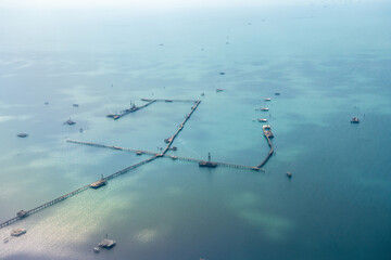 Offshore oil field in Azerbaijan.