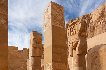 Hatshepsut mortuary Pharaoh temple architecture, Luxor, Egypt