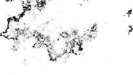 Black blobs isolated on white. Ink splash. Brushes droplets. Grainy texture background. Digitally generated image.