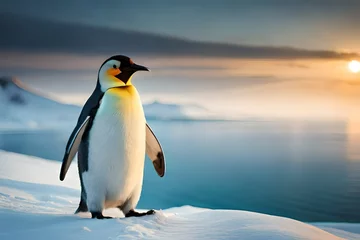 Deurstickers penguin on ice © ADILSHAH