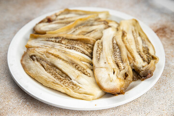 aubergine eggplant baked vegetable food healthy meal food snack on the table copy space food background rustic top view 