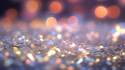 Festive colorful background with sparkles and bokeh. Christmas background. AI