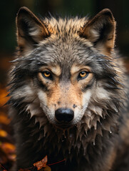 Obraz premium Wolf in its Natural Habitat, Wildlife Photography, Generative AI