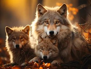 Fototapeten Wolf in its Natural Habitat, Wildlife Photography, Generative AI © Vig