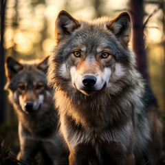 Wolf in its Natural Habitat, Wildlife Photography, Generative AI