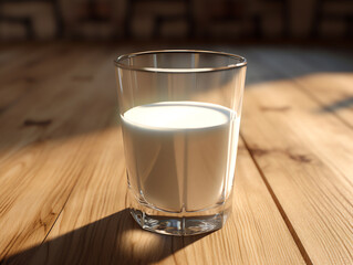 Milk on the table made with Generative AI