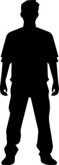 Boy standing silhouette
