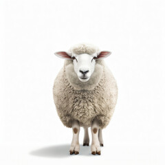Obraz premium Sheep standing in front of white background made with Generative AI