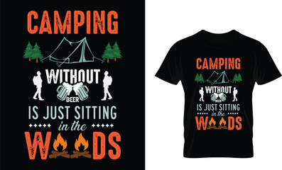 Trendy Camping T Shirt Design For The Beer Lovers