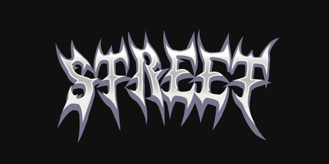 Metal Font Vector Design, and Graphics For Tshirt, Streetwear, and poster