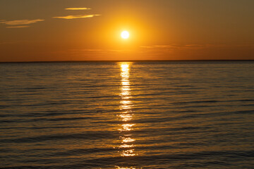 Sunset on the sea in summer