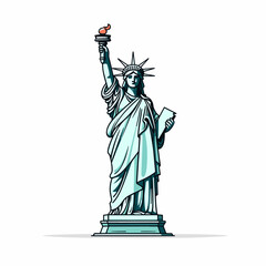 Statue of Liberty. Statue of Liberty hand-drawn comic illustration. Vector doodle style cartoon illustration © Aquir