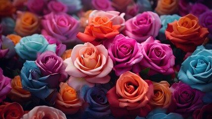 Colorful roses background.